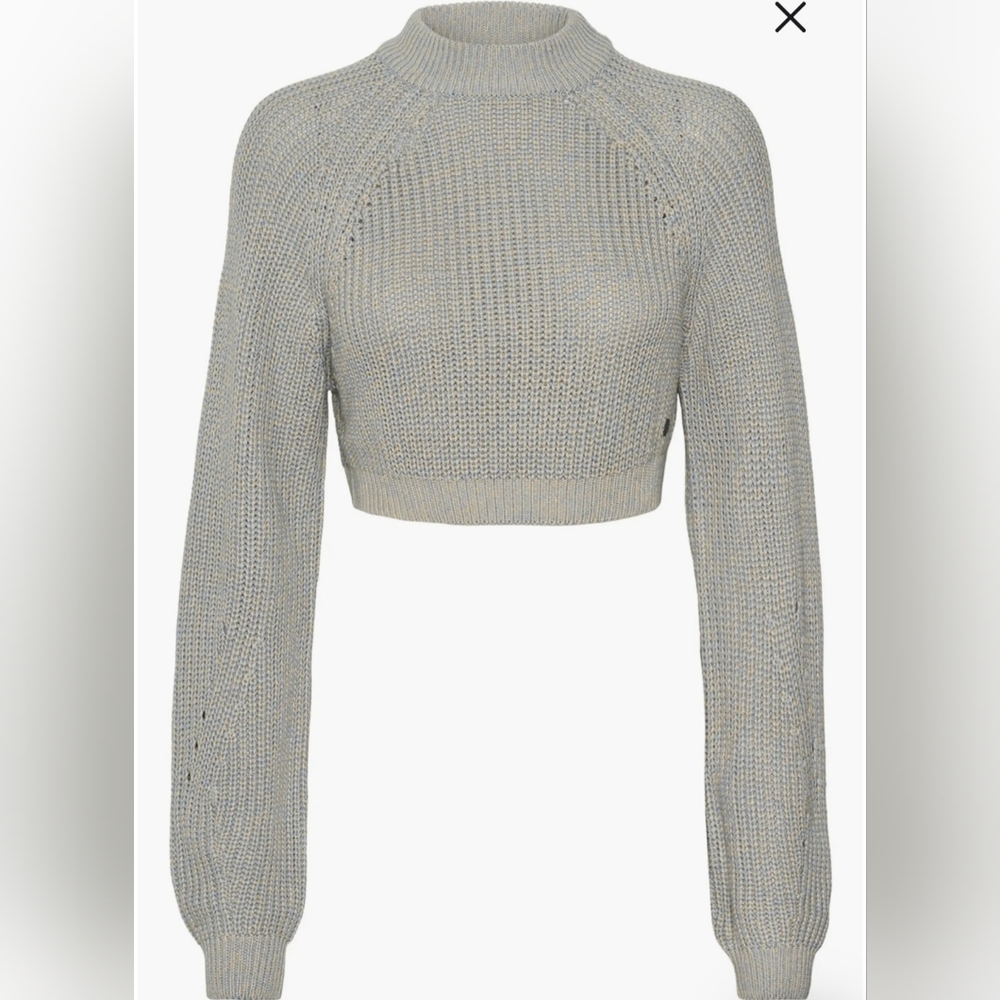 High Neck Knit Crop Sweater